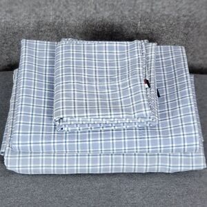 Tommy Hilfiger 4 Pc Sheet Set Blue Full Flat Fitted 2 Cases 14" Deep Pockets